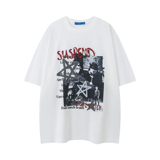 “Suspend Stars” 250G Oversize Men Tee