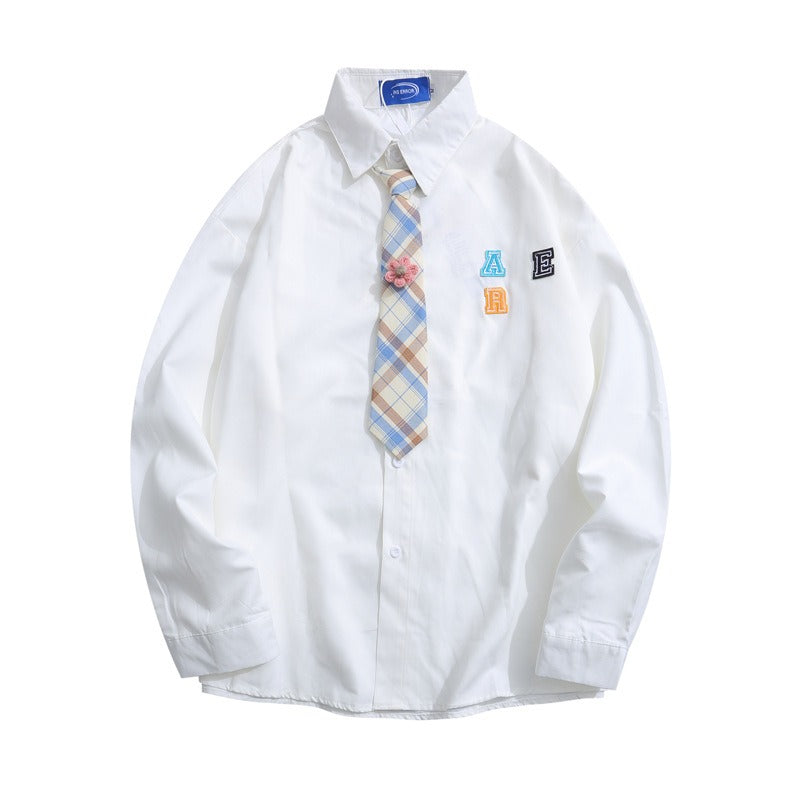 “Little Sun Flower Tie” Men's Long Sleeve Shirt