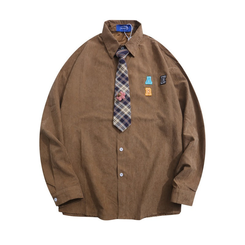 “Little Sun Flower Tie” Men's Long Sleeve Shirt