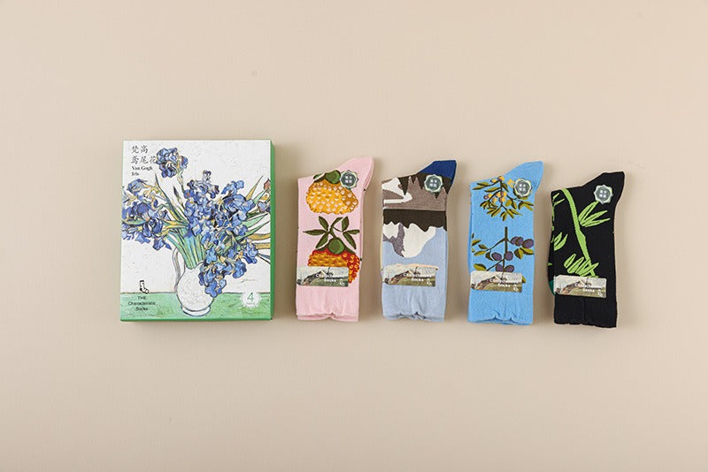 Starry Sole Nights: Van Gogh's Inspired Socks Set