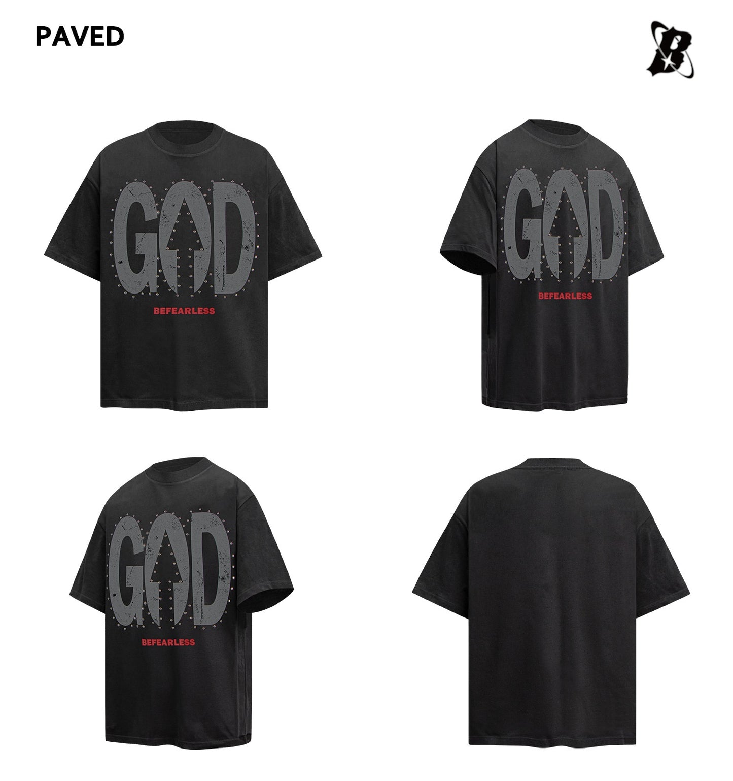 "Fearless God" 270G Men's Oversized Tee