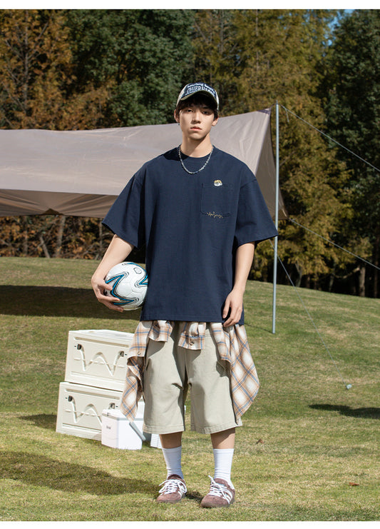 "Secret Vibe" Couple Oversized Pocket Tee