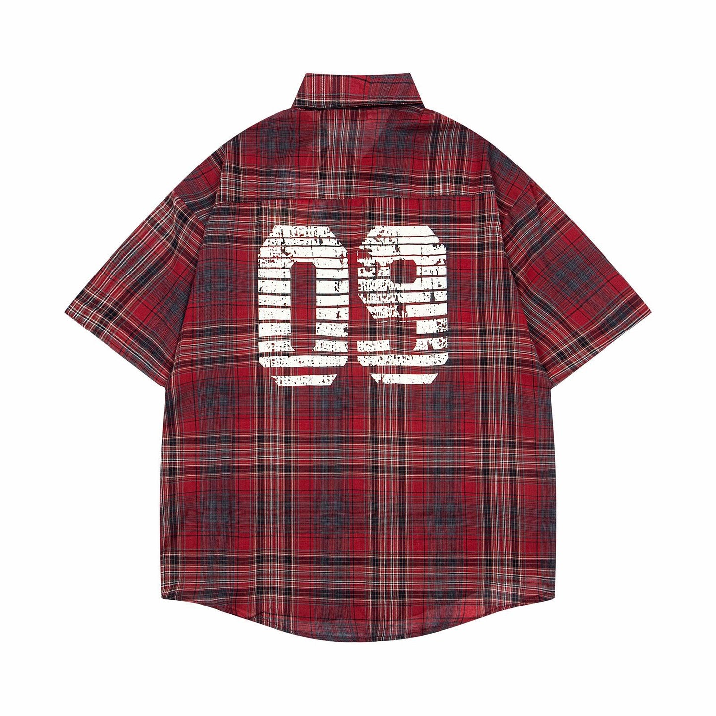 Varsity Plaid '09 Men's Oversized Sleeve Shirt