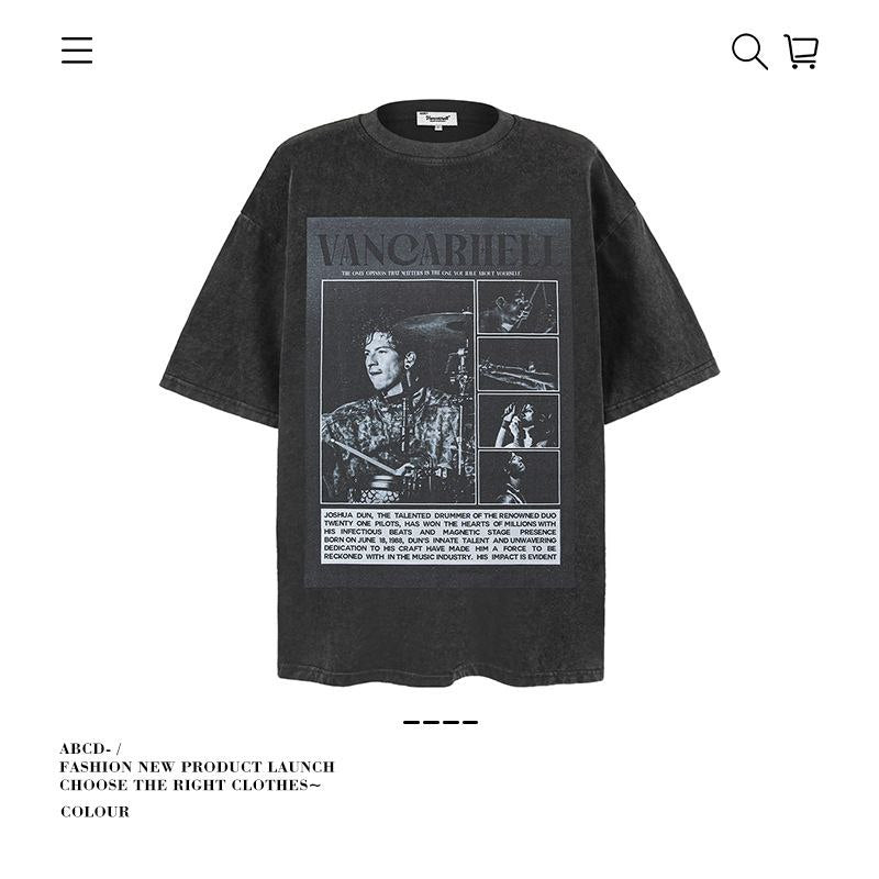 Premium 280G Washed Denim Tee Collection