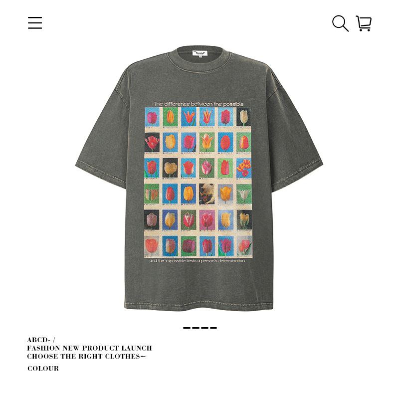 Premium 280G Washed Denim Tee Collection