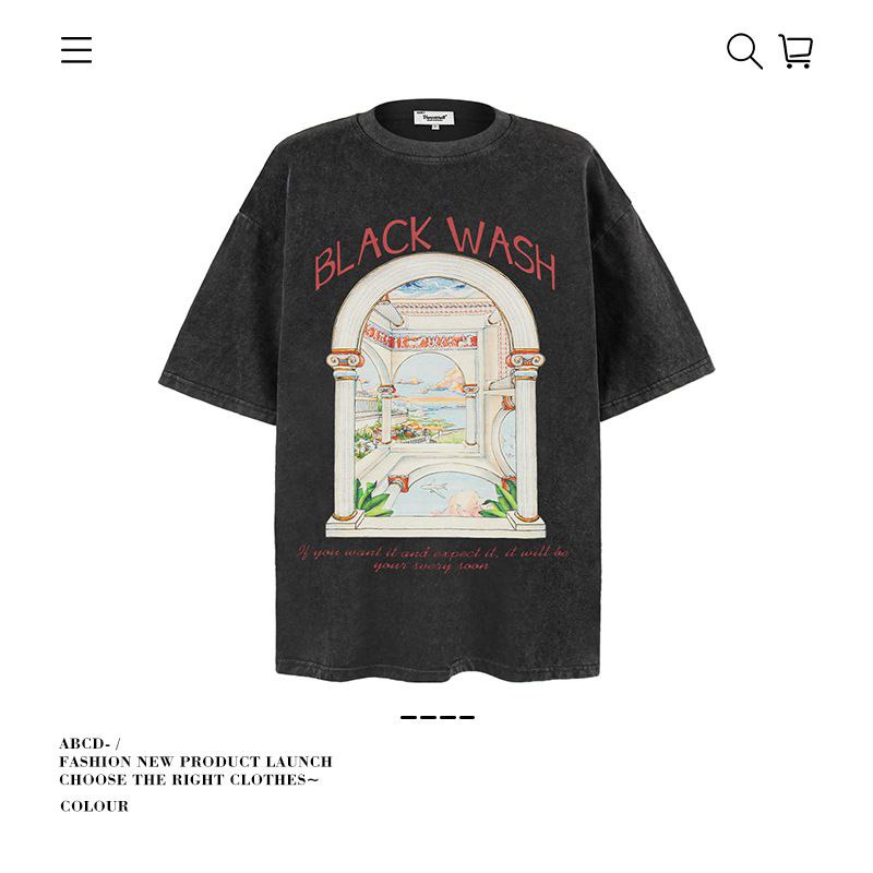 Premium 280G Washed Denim Tee Collection