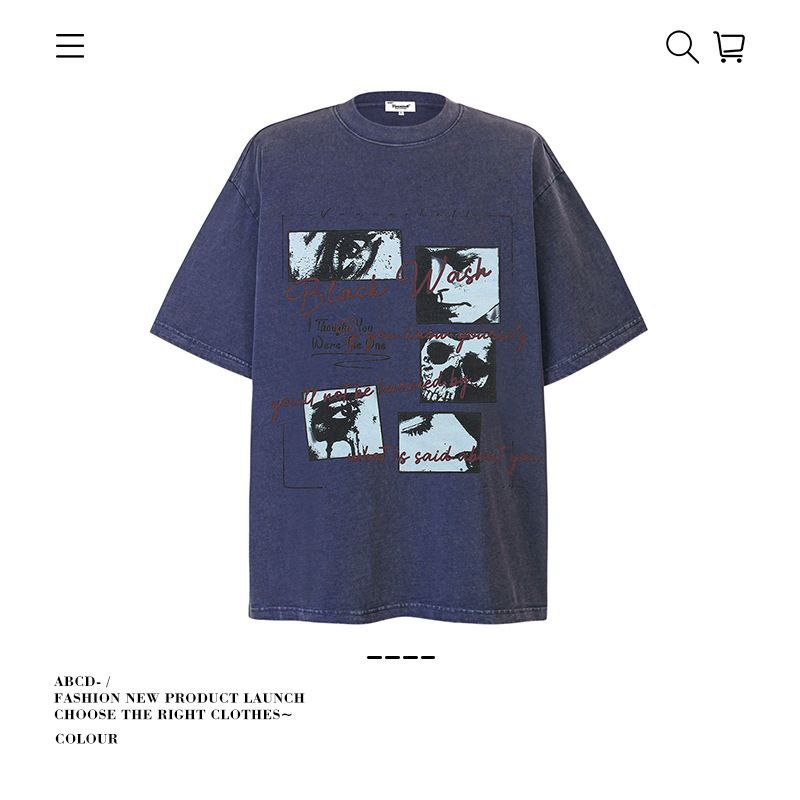 Premium 280G Washed Denim Tee Collection