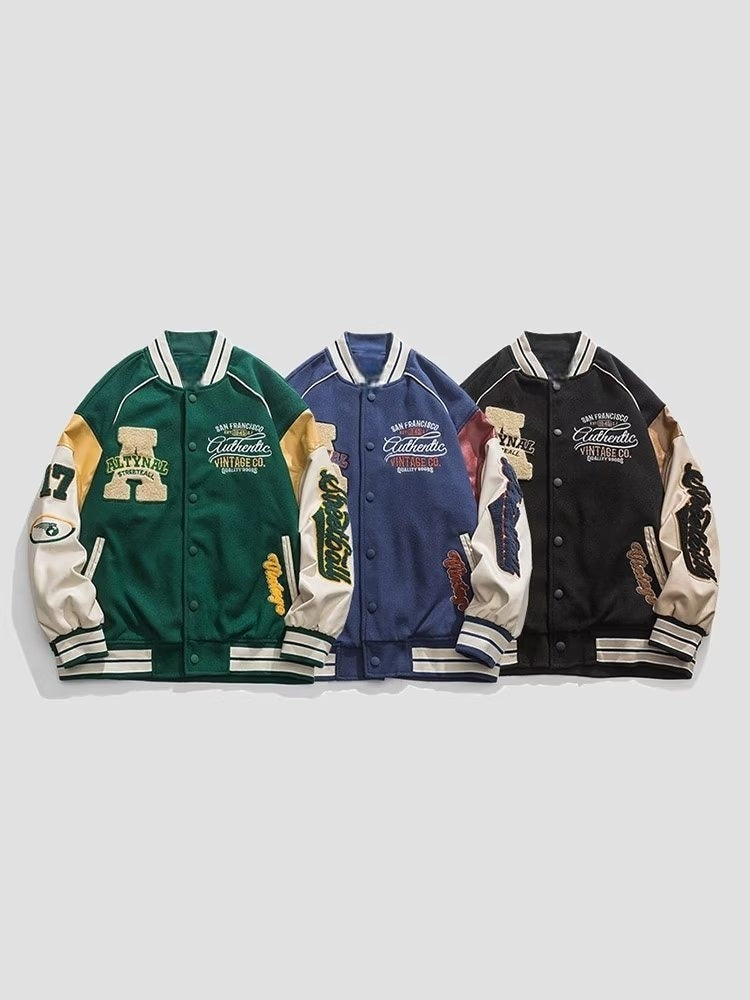 Letter Patched Vintage Base Ball Jacket - San Francisco 17