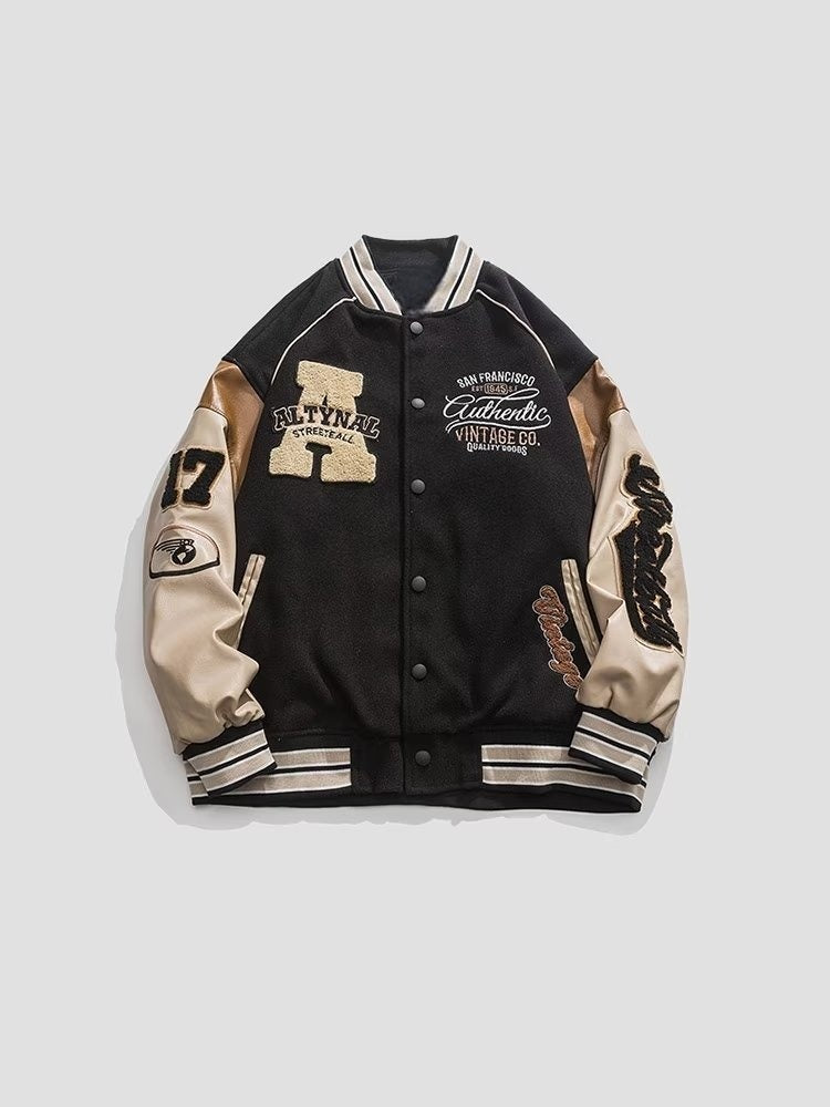 Letter Patched Vintage Base Ball Jacket - San Francisco 17