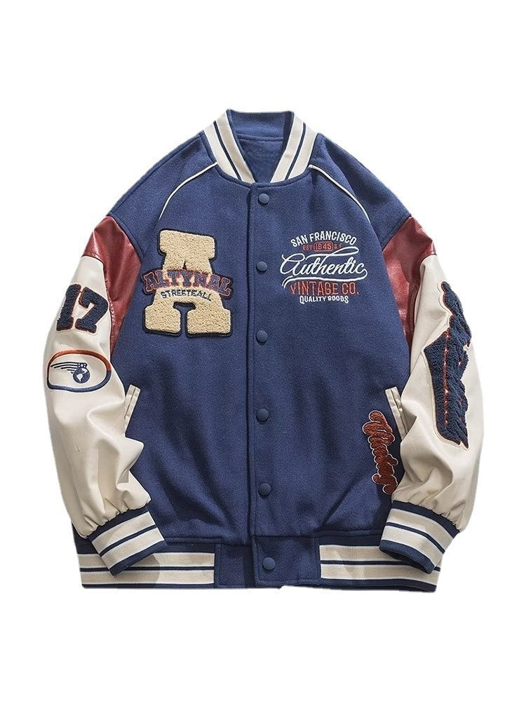 Letter Patched Vintage Base Ball Jacket - San Francisco 17