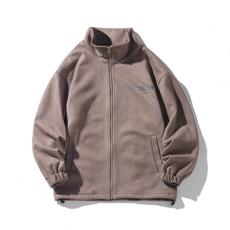 "CONFIRM" Men's Suede Zip Top