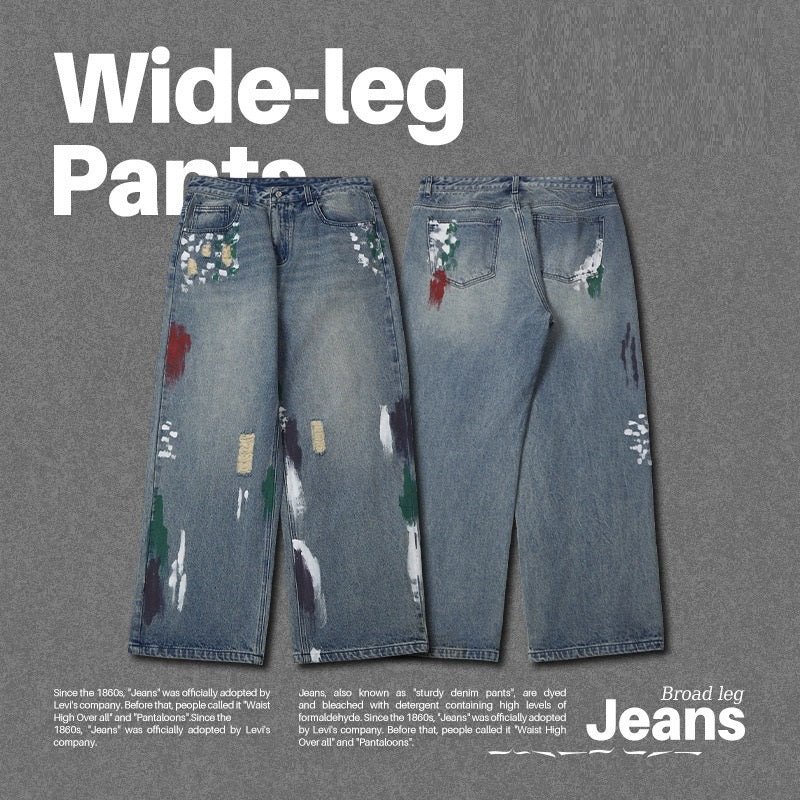 Ink-Splash Buggy Jeans