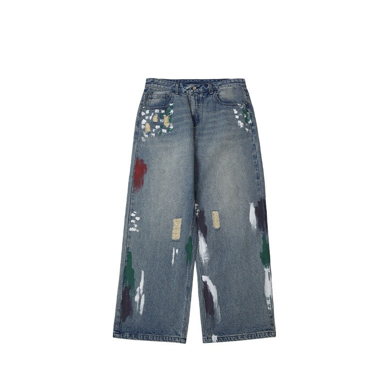 Ink-Splash Buggy Jeans