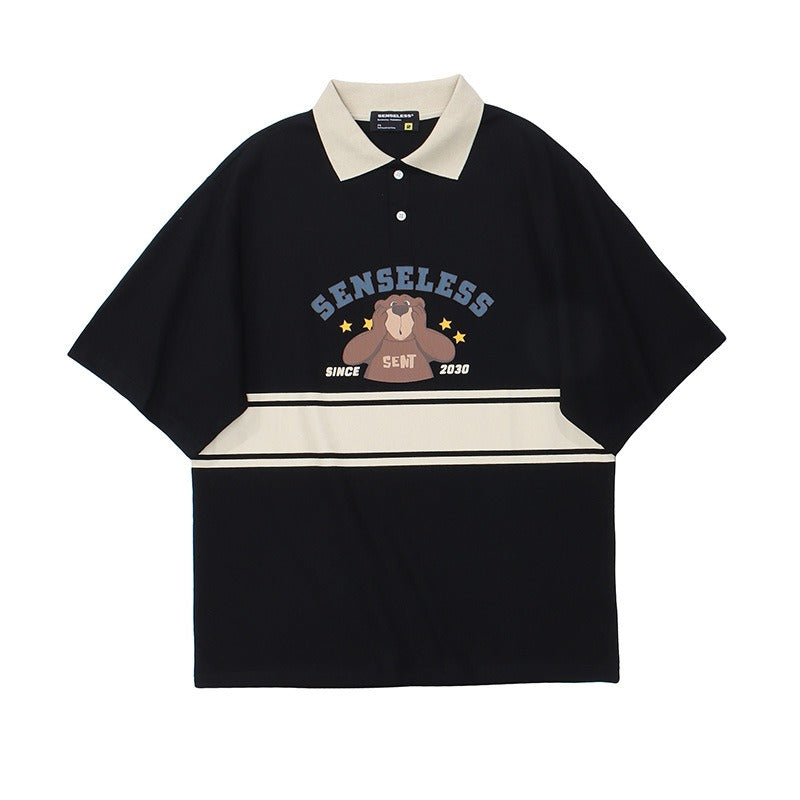 "Senseless Bear" Oversized 250G Men's Polo