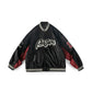 Letter Patched Vintage Base Ball Jacket - Passion 17