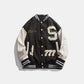 Letter Patched Vintage Base Ball Jacket - SNK777