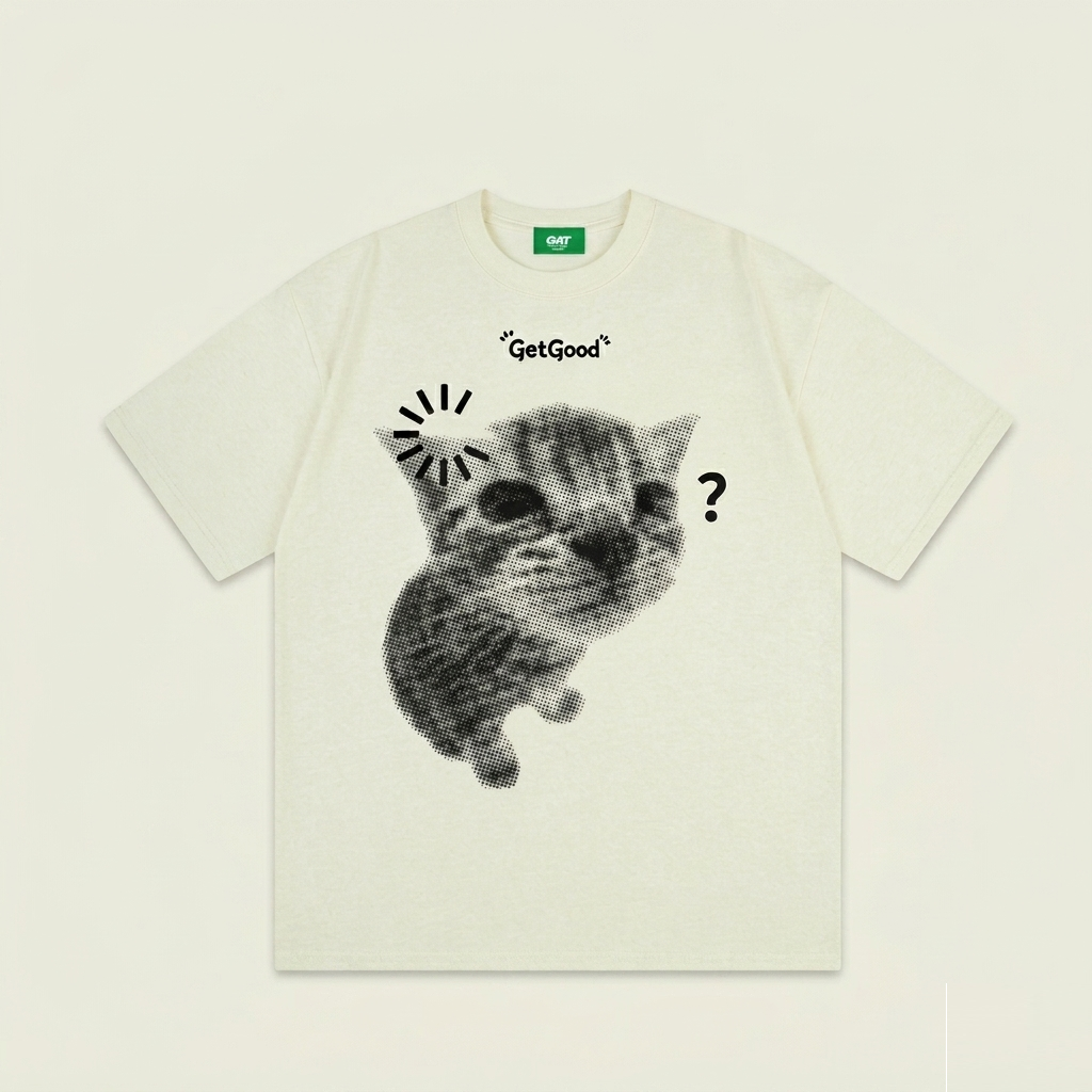 "404: Otak Pening Cat" 230G Oversized Couple Tee