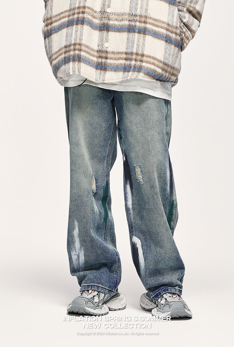 Ink-Splash Buggy Jeans