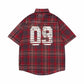 Varsity Plaid '09 Men's Oversized Sleeve Shirt