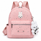 SNK Bunny Galaxy Backpack in Stardust Pink with bunny pendant