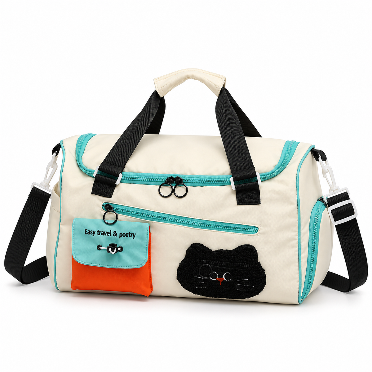 Canyon Dreamhood Series Duffel Midnight Cat, angled view