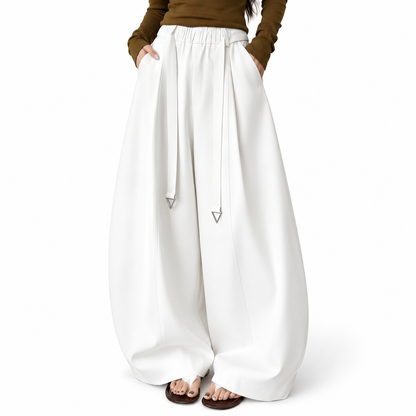 SNK Mooncurve Wide-Leg Pants in Cloud White
