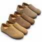 SNK Nomad Comfort Mule in Khaki, Mocha Brown and Antelope Grey