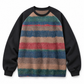 SNK Sunset Stripe Pullover, black raglan sweatshirt with gradient stripes, front view