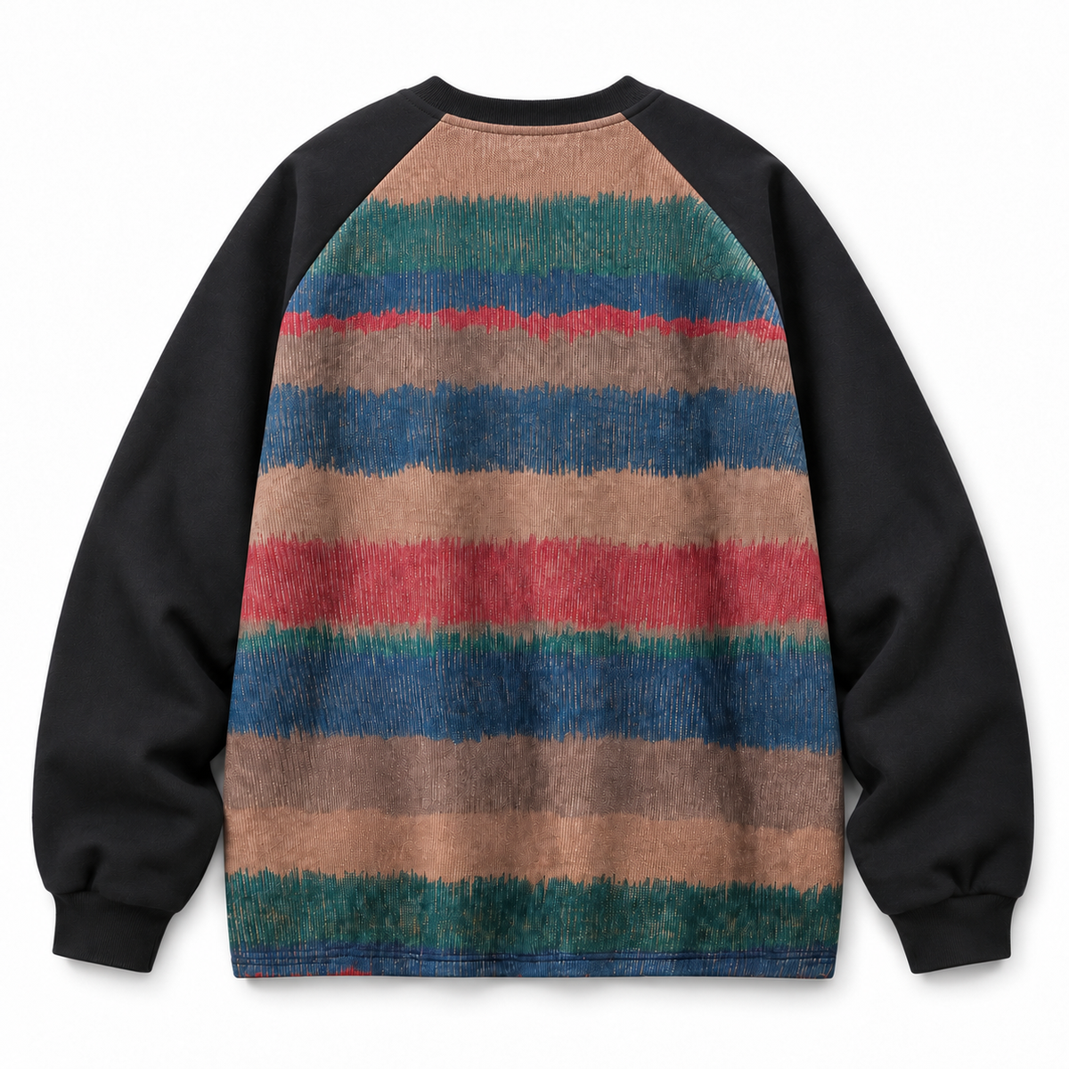 SNK Sunset Stripe Pullover back view with stripe panel