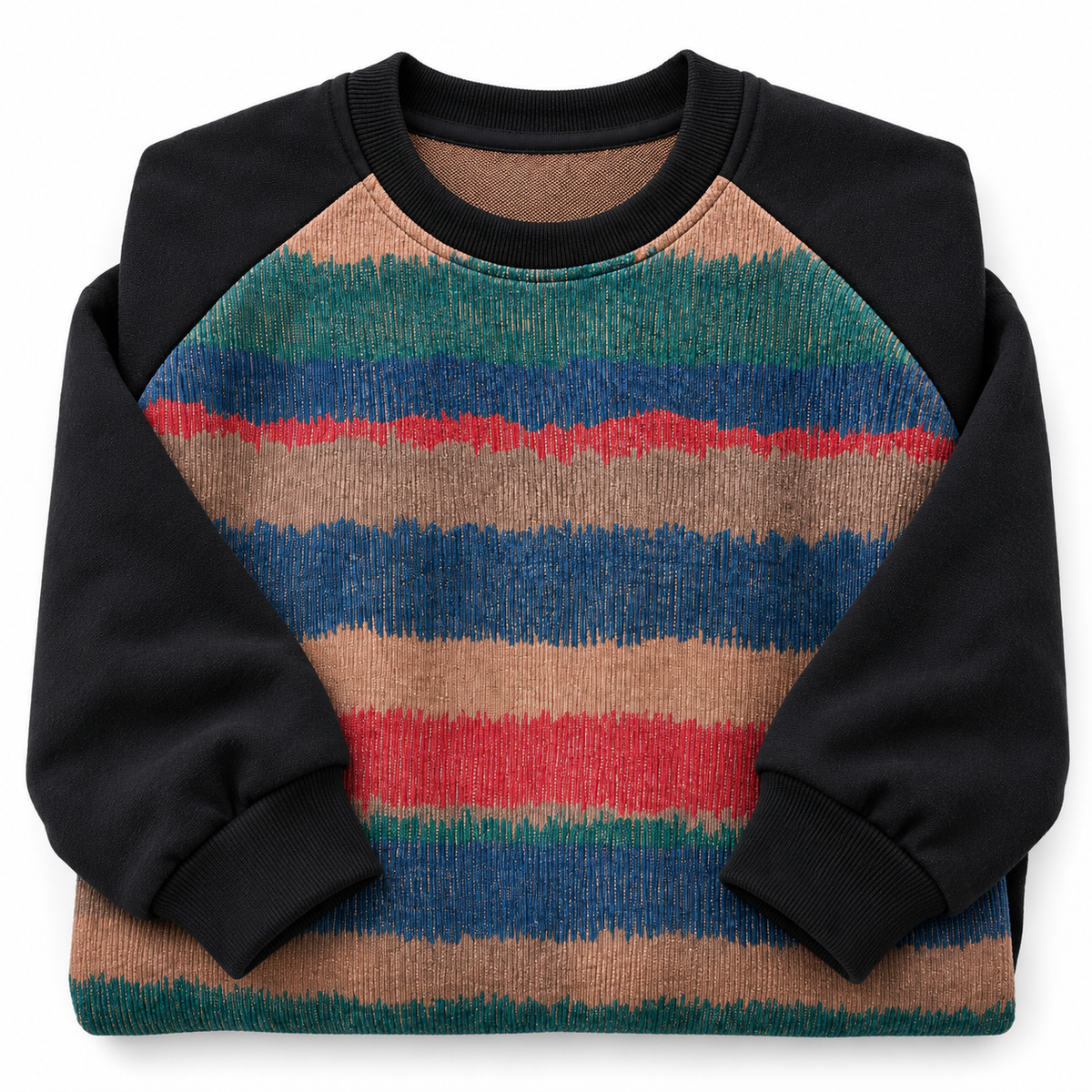 SNK Sunset Stripe Pullover folded, retro stripe sweatshirt