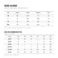 SNK Sunset Stripe Pullover size chart (cm)