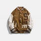 Letter Patched Vintage Base Ball Jacket - SNK777