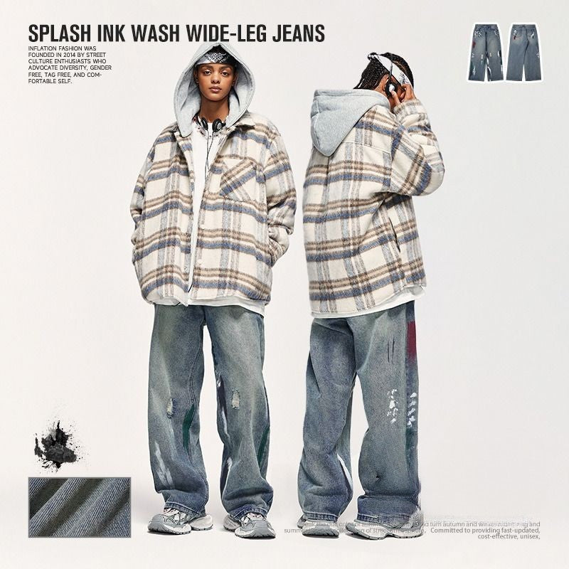 Ink-Splash Buggy Jeans