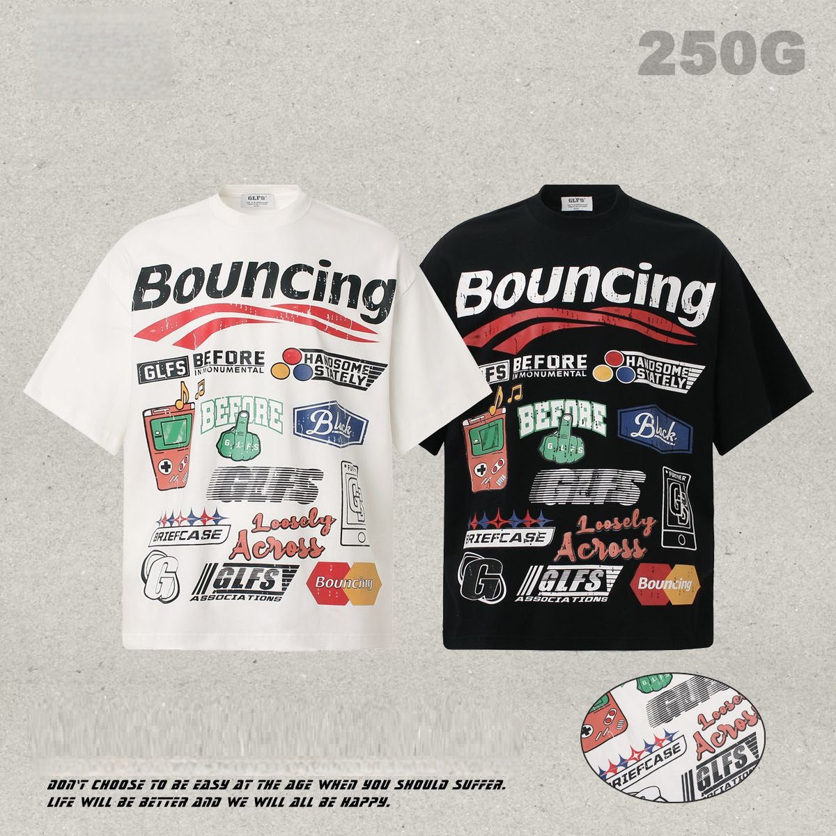 "8-Bit Bounce" 250G Oversized Tee