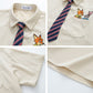 "Pocket Fox & Rabbit" Oversized Corduroy Sleeve Shirt
