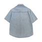 "Pixel-Pop Denim" Button-Up