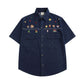 "Pixel-Pop Denim" Button-Up