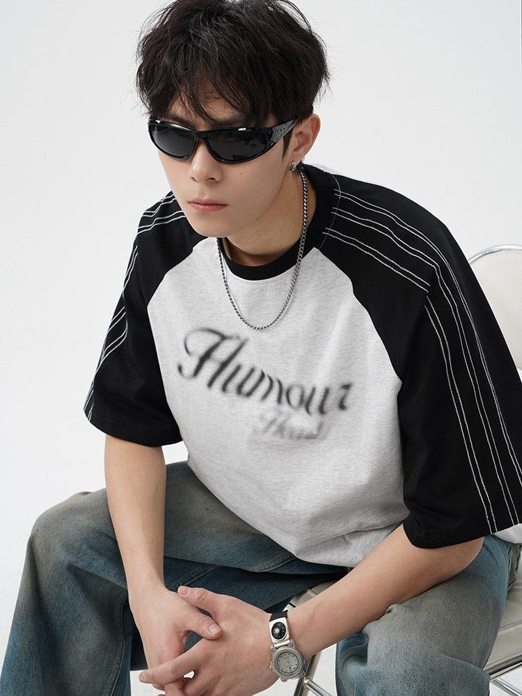 “Humour Mist Raglan” 220G Men’s Oversized Tee.
