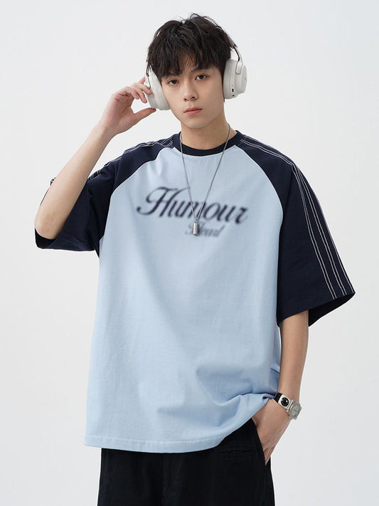 “Humour Mist Raglan” 220G Men’s Oversized Tee.