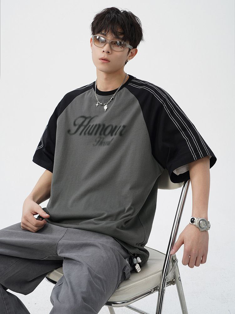 “Humour Mist Raglan” 220G Men’s Oversized Tee.