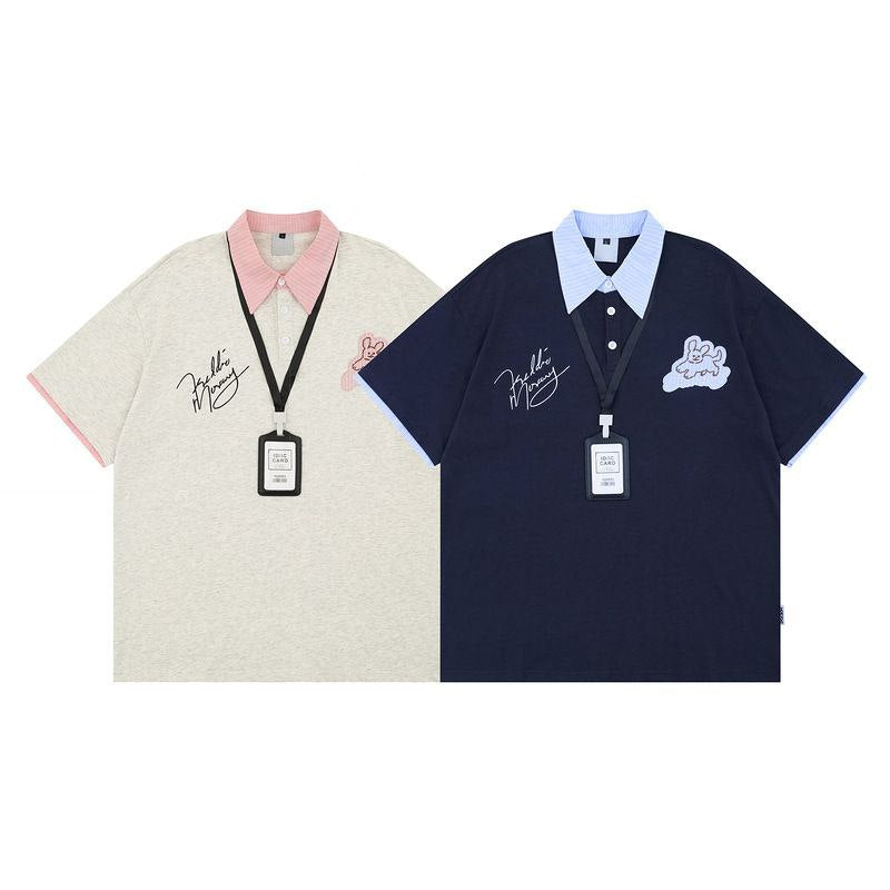 "Campus ID" Oversized Couple Polo Tee