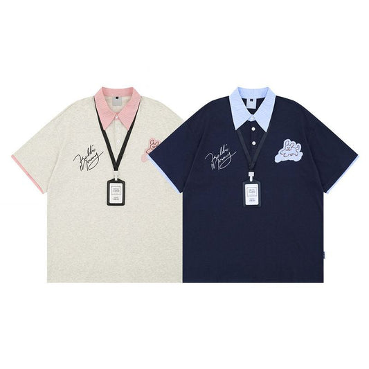 "Campus ID" Oversized Couple Polo Tee