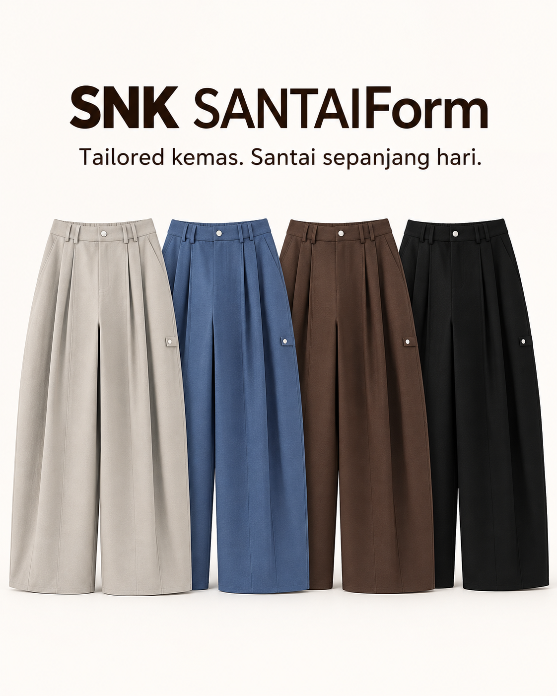 Santai Form Wide-Leg Pants