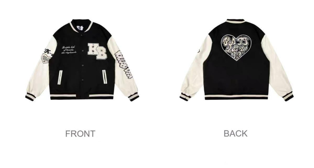 Letter Patched Vintage Base Ball Jacket - KB