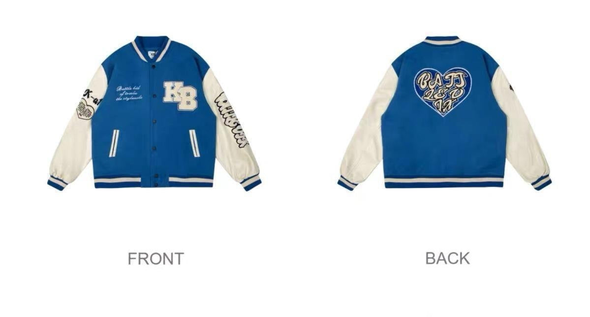 Letter Patched Vintage Base Ball Jacket - KB