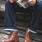 Men Vintage Lace-Up Leather Boots